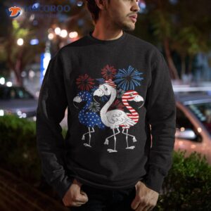 red white blue flamingo 4th of july patriotic american flag shirt sweatshirt