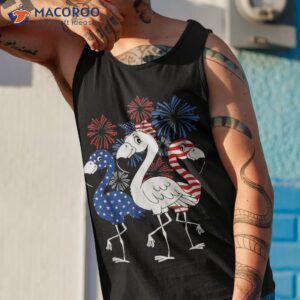 red white blue flamingo 4th of july patriotic american flag shirt tank top 1