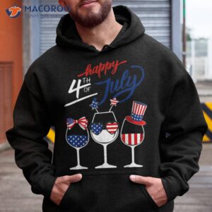 red white blue glasses of wine 4th july usa flag s shirt hoodie