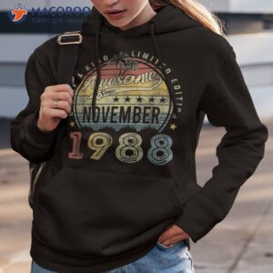 Retro 35 Years Old Awesome Since 1988 November 35th Birthday Shirt