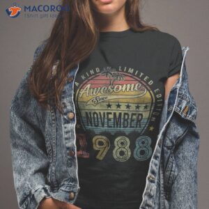 Retro 35 Years Old Awesome Since 1988 November 35th Birthday Shirt