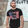 Retro American Flag 4th Of July Tuxedo Cat Dad Mom Lover Shirt