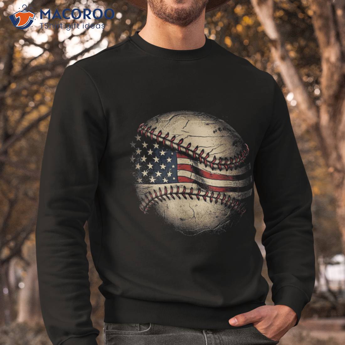 erotisk Blodig Perseus Retro American Flag Baseball Team Player Shirt
