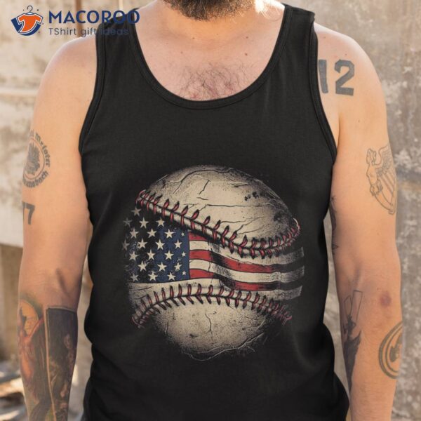 Retro American Flag Baseball Team Player Shirt