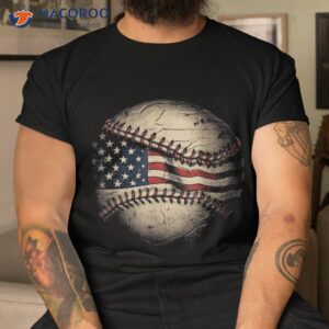 retro american flag baseball team player shirt tshirt