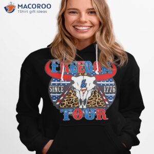 retro freedom tour since 1776 bull skull western 4th of july shirt hoodie 1