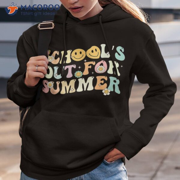 Retro Groovy School’s Out For Summer Graduation Teacher Kids Shirt