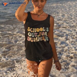 retro groovy school s out for summer graduation teacher kids shirt tank top 3