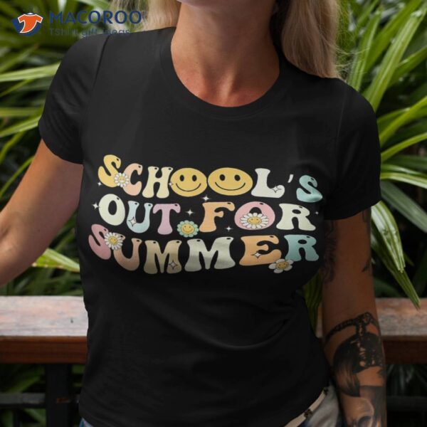 Retro Groovy School’s Out For Summer Graduation Teacher Kids Shirt