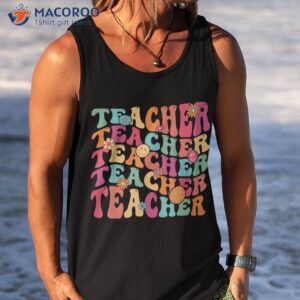 retro groovy teacher inspirational happy back to school shirt tank top