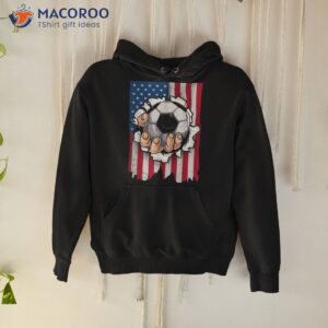 retro hand tearing amp soccer ball usa flag indepedence day shirt hoodie
