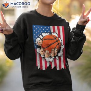 retro hand tearing basketball ball usa flag indepedence day shirt sweatshirt 2