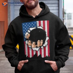 retro hand tearing ice hockey puck usa flag indepedence day shirt hoodie