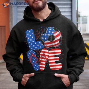 retro love soccer flip flops usa flag indepedence day summer shirt hoodie