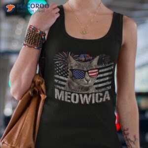 retro meowica cat sunglasses usa flag fireworks 4th of july shirt tank top 4