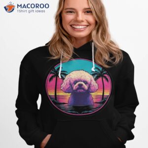 retro sunset bichon frise dog shirt hoodie 1