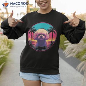 retro sunset bichon frise dog shirt sweatshirt 1