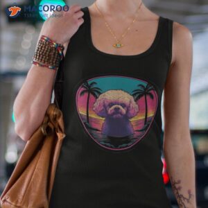 retro sunset bichon frise dog shirt tank top 4