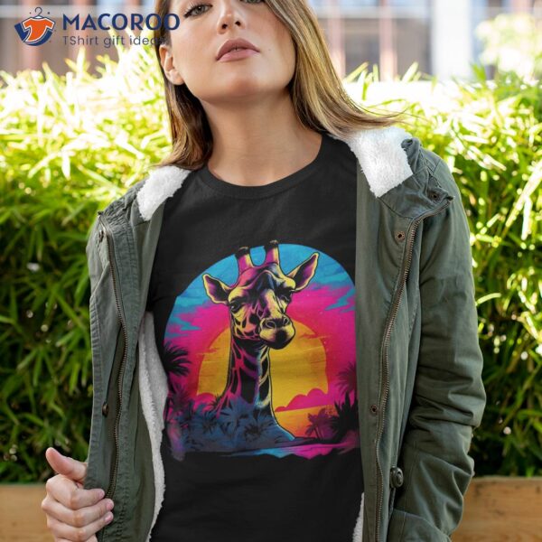 Retro Sunset Giraffe Shirt