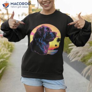 retro sunset landseer newfoundland dog shirt sweatshirt