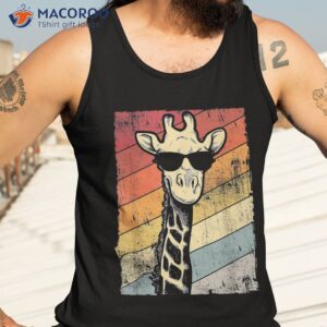 retro vintage giraffe sunglasses gift funny animal lover shirt tank top 3