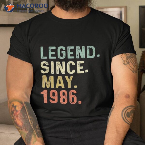 Retro Vintage Legend Epic Since May 1986 35th Birthday 35 Yo Shirt