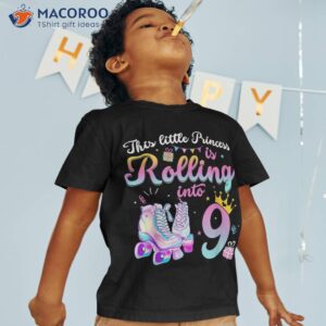 Roller Skate 9th Birthday Shirt 9 Year Old Girl Party Outfit