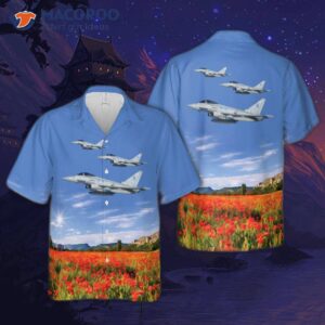 Royal Air Force Typhoon Aircraft, 6 Squadron, Mod 45155465, Hawaiian Shirt.