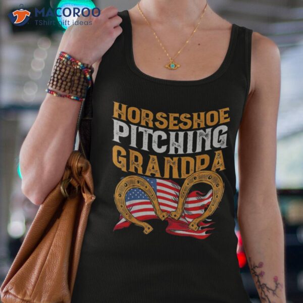 S Horseshoe Pitching Grandpa Pitcher Shirt