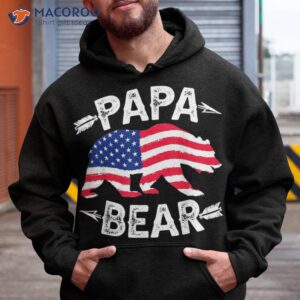 S Papa Bear American Flag Patriotic 4th Of July Shirt