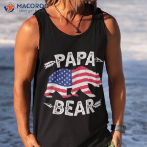 s papa bear american flag patriotic 4th of july shirt tank top