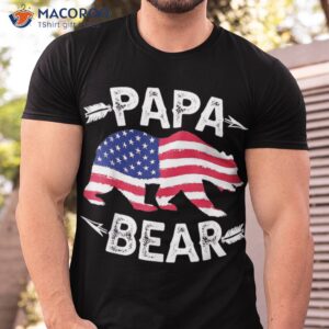 S Papa Bear American Flag Patriotic 4th Of July Shirt