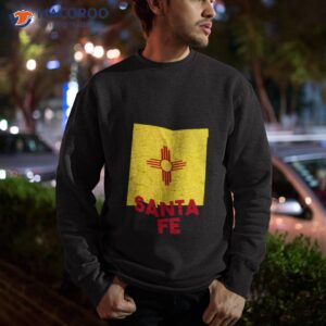 santa fe new mexico map shaped state flag shirt sweatshirt