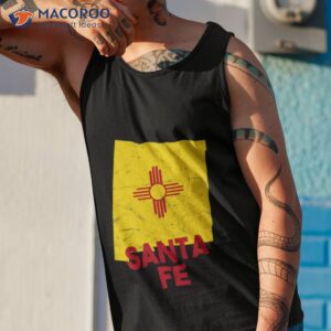 santa fe new mexico map shaped state flag shirt tank top 1