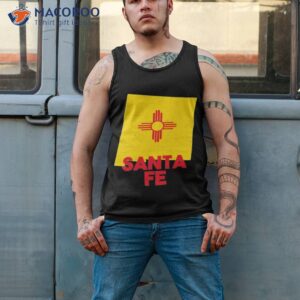 santa fe new mexico map shaped state flag shirt tank top 2