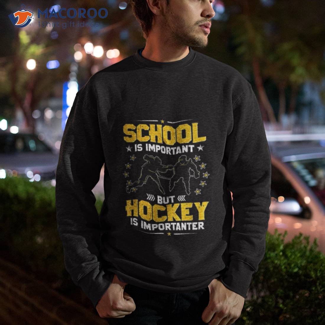 Vintage Hockey T-Shirt, School Is Important But Hockey Is Importanter, Gift for Hockey lovers, Hockey Tees