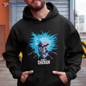 scientist head graphic robot chicken shirt hoodie