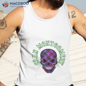 scottish clan montgomery tartan celtic skull shirt tank top 3