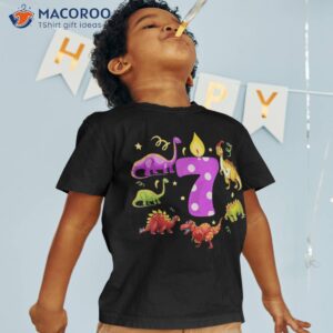 seventh birthday party t rex dinosaur dino theme shirt tshirt