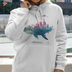 shark in underwater double exposure abstract design shirt hoodie 2