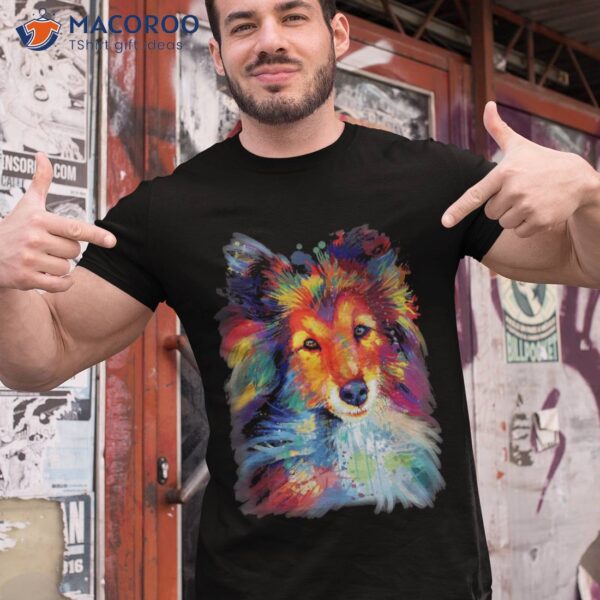 Sheltie Breathtaking Look Colorful Art Shirt