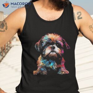 shih tzu puppy dog pop art shirt tank top 3