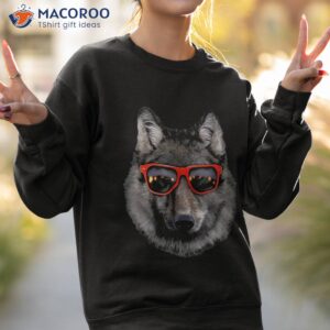 shirt wolf in retro sunglass frame wolves sweatshirt 2