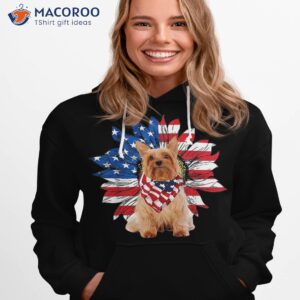 silky terrier american flag sunflower dog lovers 4th of july shirt hoodie 1