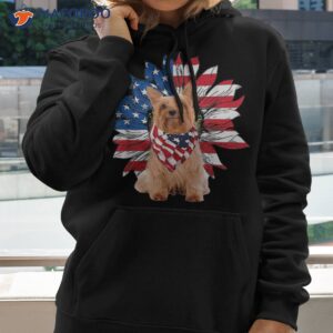 silky terrier american flag sunflower dog lovers 4th of july shirt hoodie