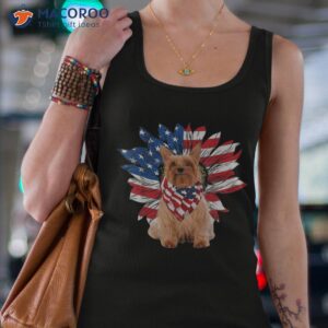 silky terrier american flag sunflower dog lovers 4th of july shirt tank top 4