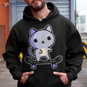 skate cat kawaii cartoon graphic shirt hoodie