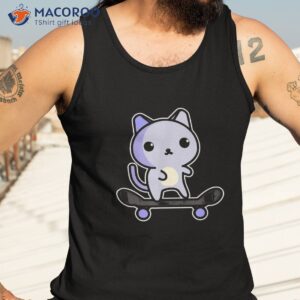 skate cat kawaii cartoon graphic shirt tank top 3