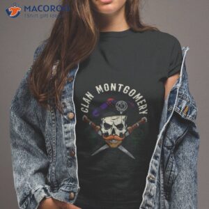 skull crest badge dirk clan montgomery scottish shirt tshirt 2