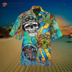 skull pineapple tropical hawaiian shirt summer funny casual 1